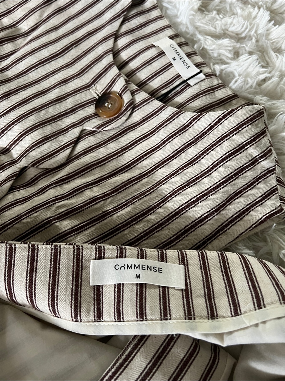 Not for sale. Commense Striped Beige and Brown Maxi Skirt Set - Picture 10 of 10